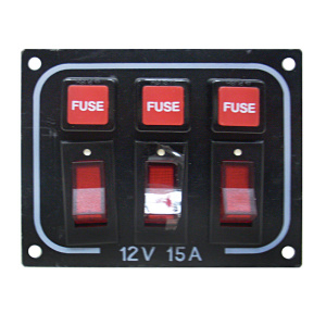 Панель с 3 выкл./пред./подсветка 70 х 88 х 0,8 черная 12V - купить с доставкой по Москве и России