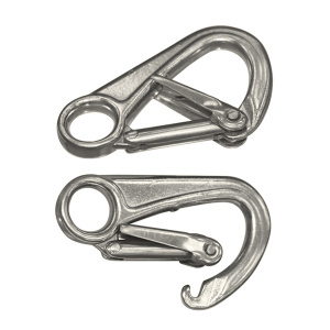 Карабин Double Safety Spring Hook, длина 110 мм, ширина 62 мм, нержавеющая сталь - купить с доставкой по Москве и России