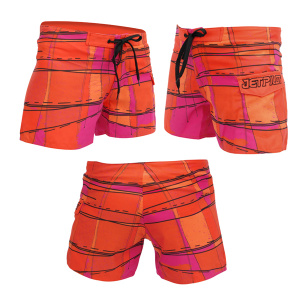 Шорты Женские Playful Plaid JET PILOT, для водных видов спорта и отдыха, оранжевые - купить с доставкой по Москве и России