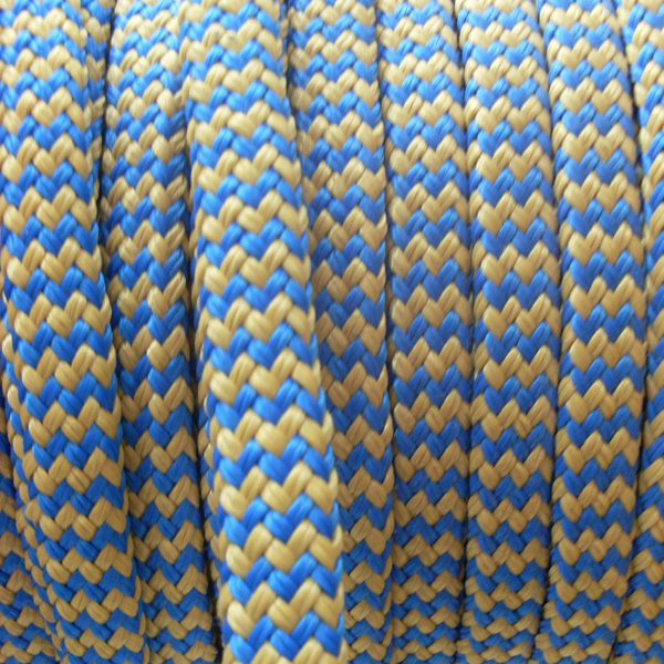 Оплётка Polyester — Kevlar, цвет синий — жёлтый, диаметр 10 мм - купить с доставкой по Москве и России