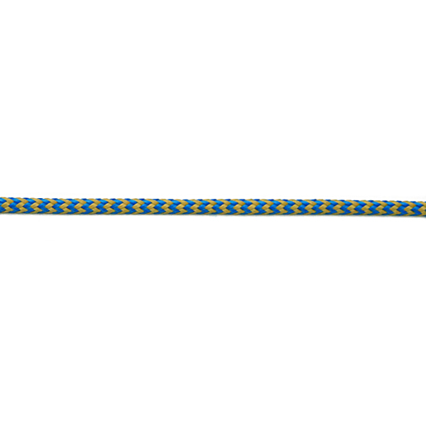 Оплётка Polyester — Kevlar, цвет синий — жёлтый, диаметр 4 мм - купить с доставкой по Москве и России