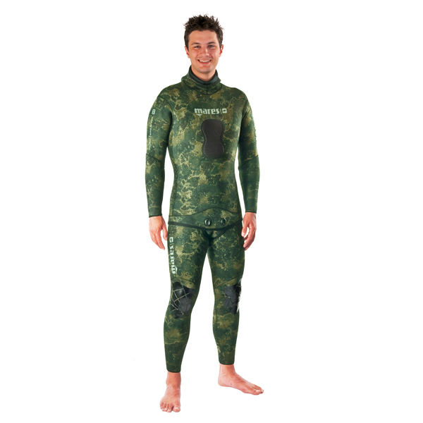 Куртка гидрокостюма для подводной охоты MARES SF INSTINCT 55 CAMO, 5,5мм, с открытой порой внутри, цв.зеленый камуфляж - купить с доставкой по Москве и России