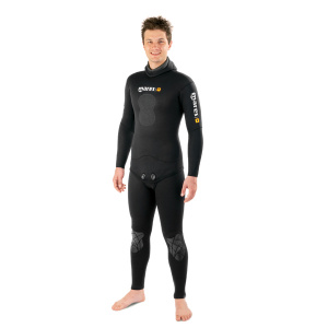 Гидрокостюм для подводной охоты, куртка + штаны с лямками MARES INSTINCT SPORT 55, 5мм, с двусторонним нейлоном, цв.черный - купить с доставкой по Москве и России