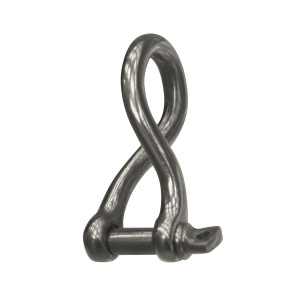 Скоба такелажная кручёная с винтовым пальцем М5 Forged Twisted Shackle, толщина 5 мм, нагрузка 1000 кг, нержавеющая сталь - купить с доставкой по Москве и России