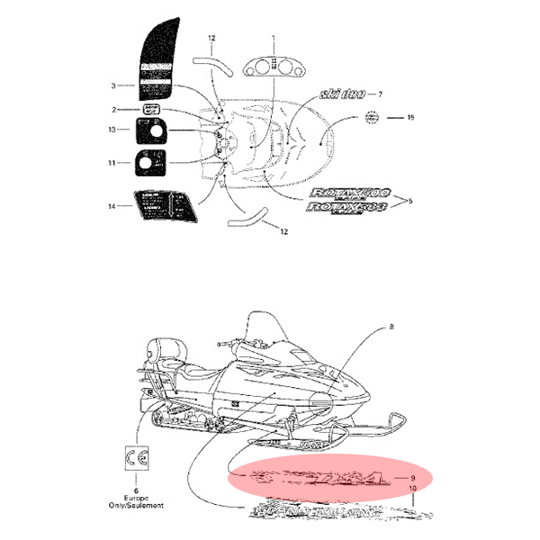 Наклейка SKI DOO #B418000007 - купить с доставкой по Москве и России