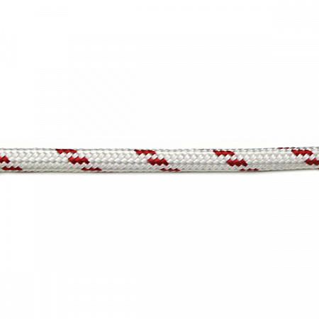 Фал SK75 Dyneema (сердечник и оплётка), цвет белый с красным маркером, диаметр 8 мм - купить с доставкой по Москве и России