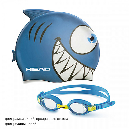 Комплект для плавания очки HEAD METEOR и шапочка, для детей - купить с доставкой по Москве и России